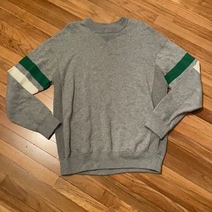 Men’s H&M Gray Striped Sleeve Sweater MEDIUM M
